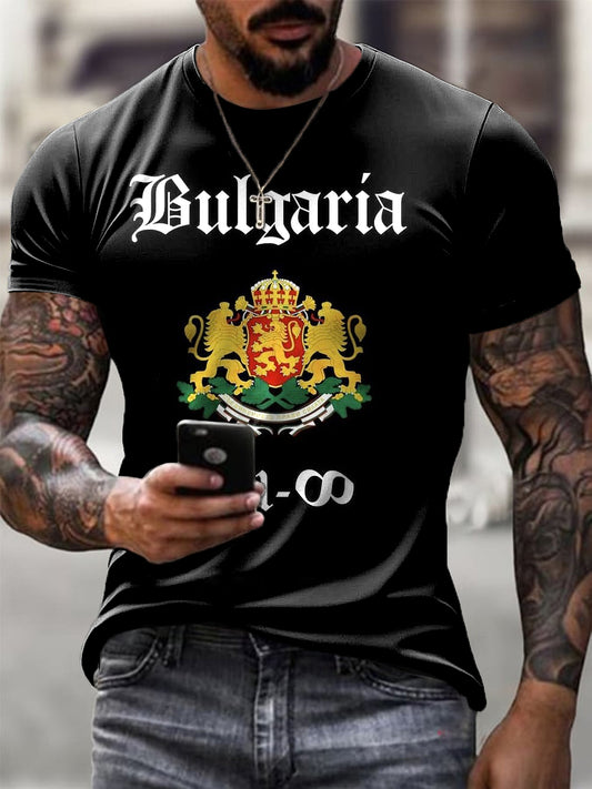 Мъжки реколта знаме емблема случайни тениска